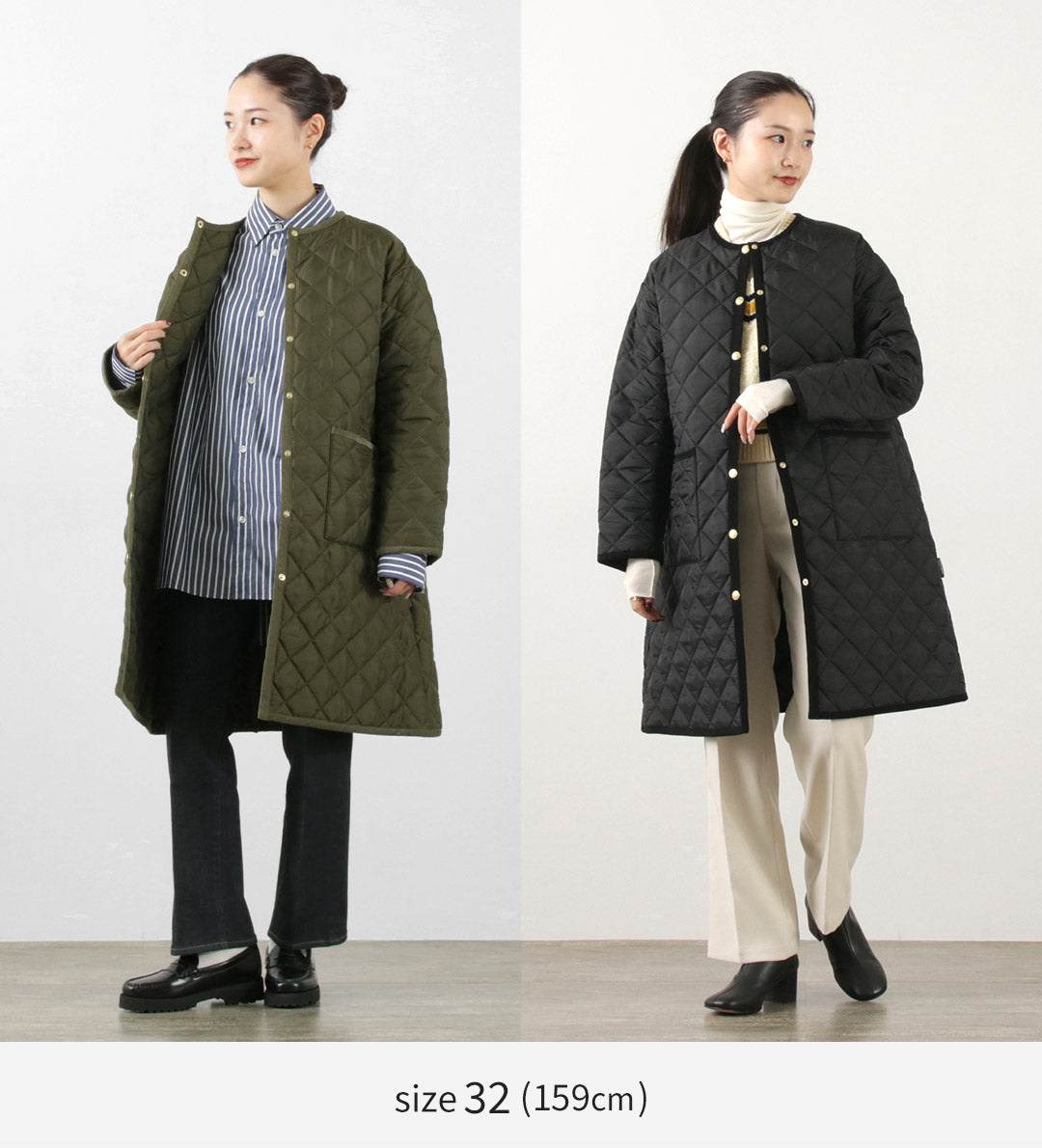 TRADITIONAL WEATHERWEAR（トラディショナル ウェザーウェア）アークリー Aライン ノーカラーキルティングコート