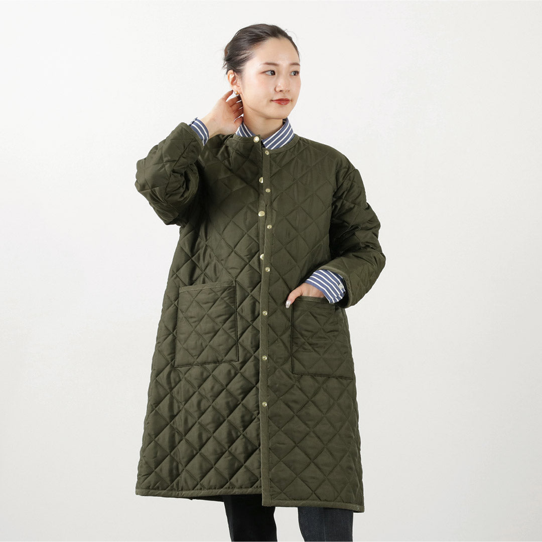 TRADITIONAL WEATHERWEAR（トラディショナル ウェザーウェア）アークリー Aライン ノーカラーキルティングコート