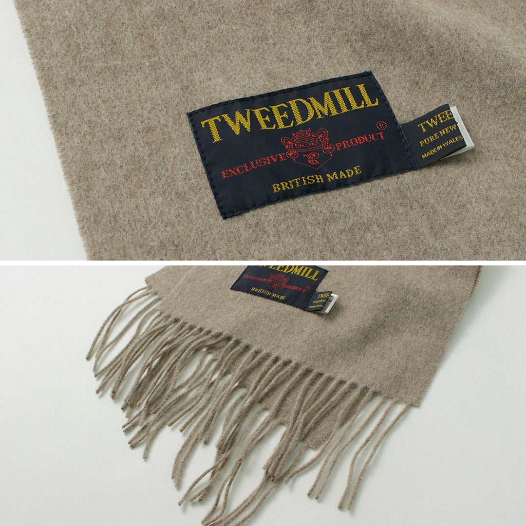 TWEED MILL（ツイードミル） 27×212 ラム ウール スカーフ 無地