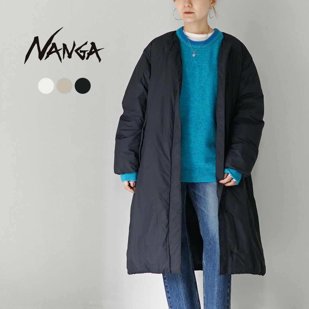 NANGA（ナンガ） ノーカラー ダウンコート / レディース アウター ロング 長め 襟なし アウトドア NO COLLAR DOWN COAT｜ROCOCO  ONLINE STORE