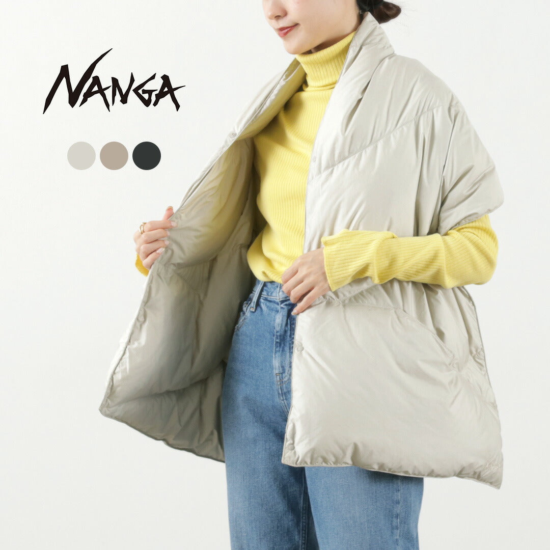 NANGA（ナンガ） ダウン ポンチョ マフラー / レディース シンプル ブランケット 防寒 キャンプ アウトドア DOWN PONCHO MUFFLER