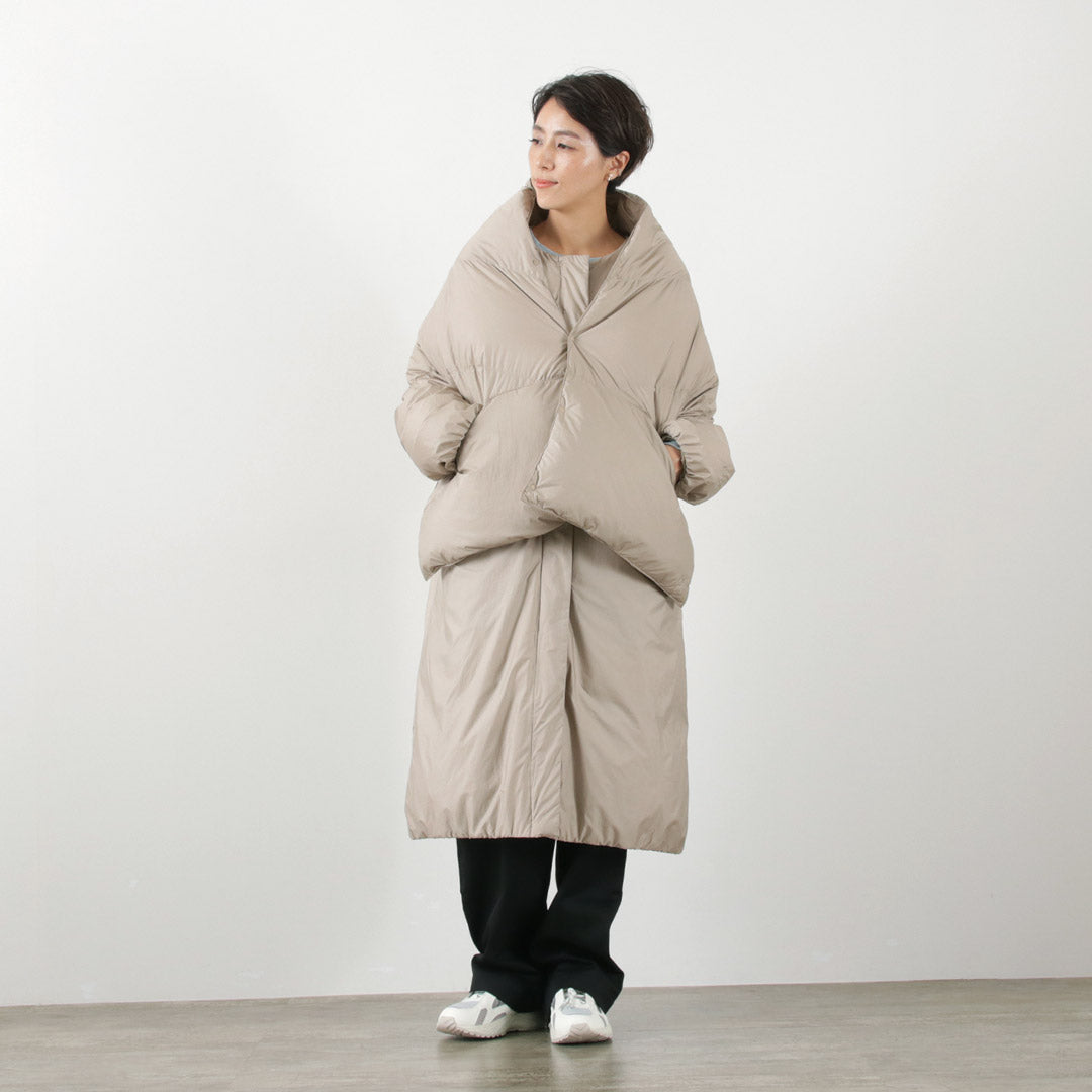 NANGA（ナンガ） ダウン ポンチョ マフラー / レディース シンプル ブランケット 防寒 キャンプ アウトドア DOWN PONCHO MUFFLER