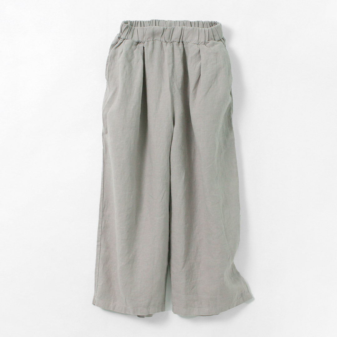 【20％OFF】LAITERIE（レイトリー） リユールリネン ワイドタックパンツ / ボトムス 総ゴム ウエストゴム イージー 麻 RELIERLINEN WIDE TUCK PANTS【セール】