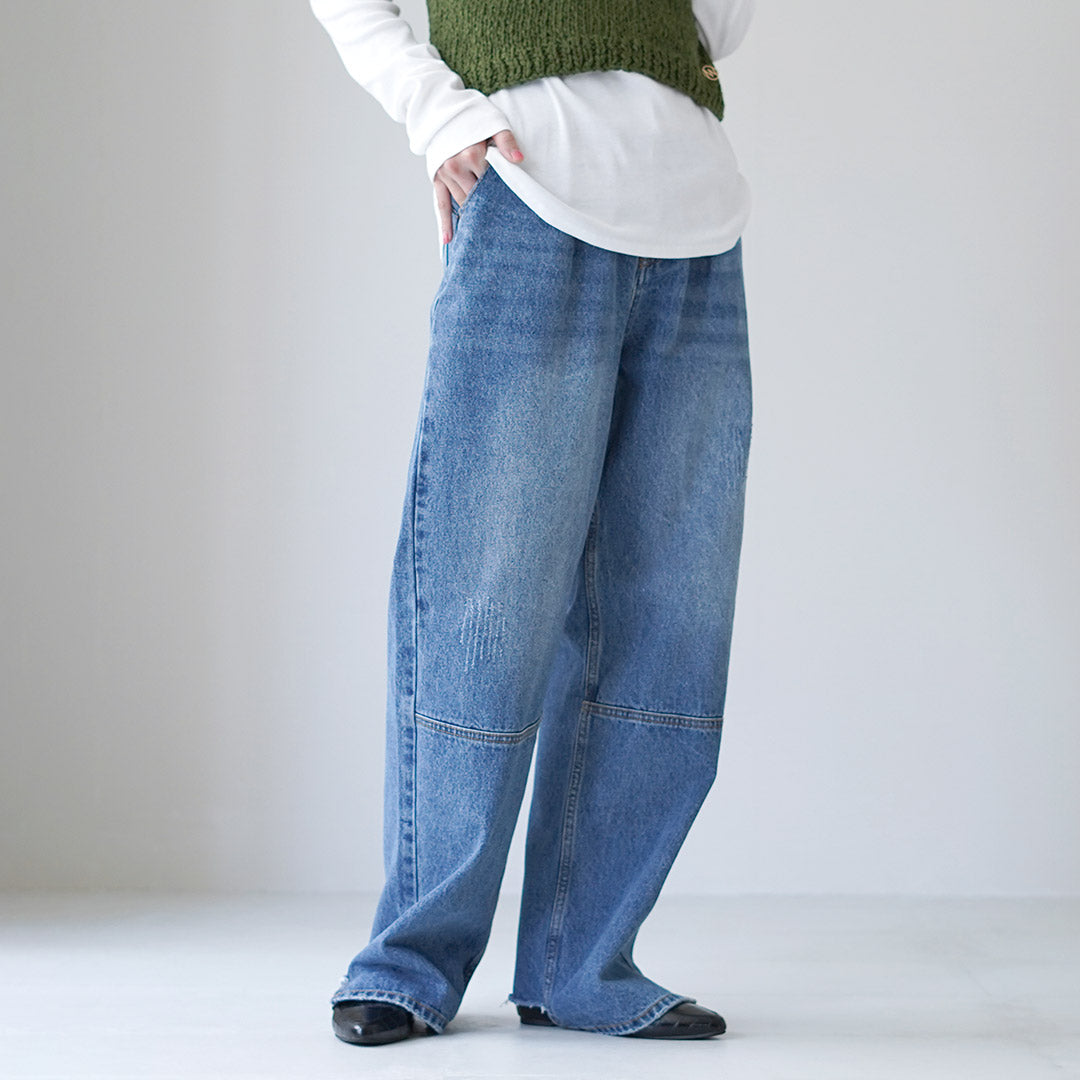 【ななり】YENN ハイライズタックワイドデニムパンツ YENN（イェン） ハイライズ タック ワイド デニムパンツ