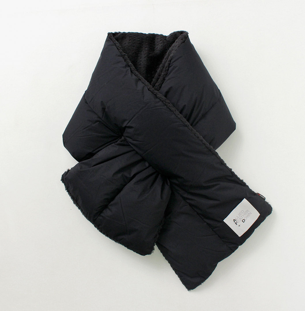 ALLIED FEATHER + DOWN(アライドフェザーアンドダウン) ダウン マフラー / リバーシブル フリース 撥水 防風 メンズ