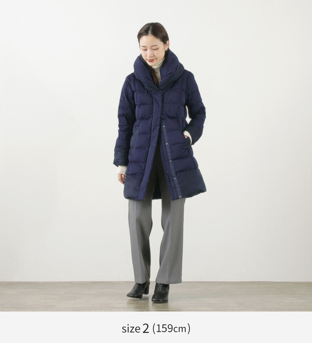 YOSOOU（ヨソオウ） ツーピースカラー コート / レディース ダウン ロング ストレッチ きれいめ Two Piece Collar Coat