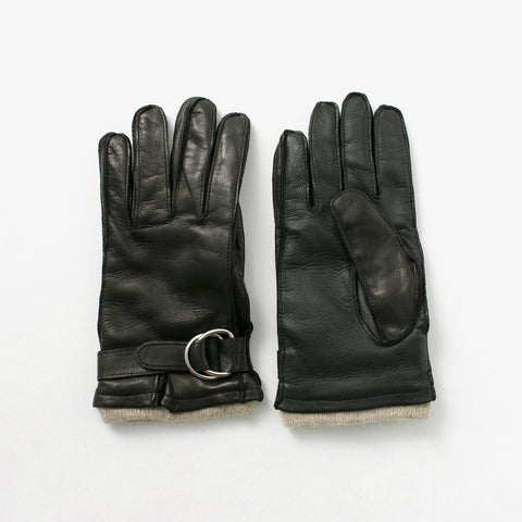 ★新品★GALA GLOVES　メンズ　高級レザー手袋　スエード　ベルト　黒 18409_shiro_large.jpg?v=1700101012