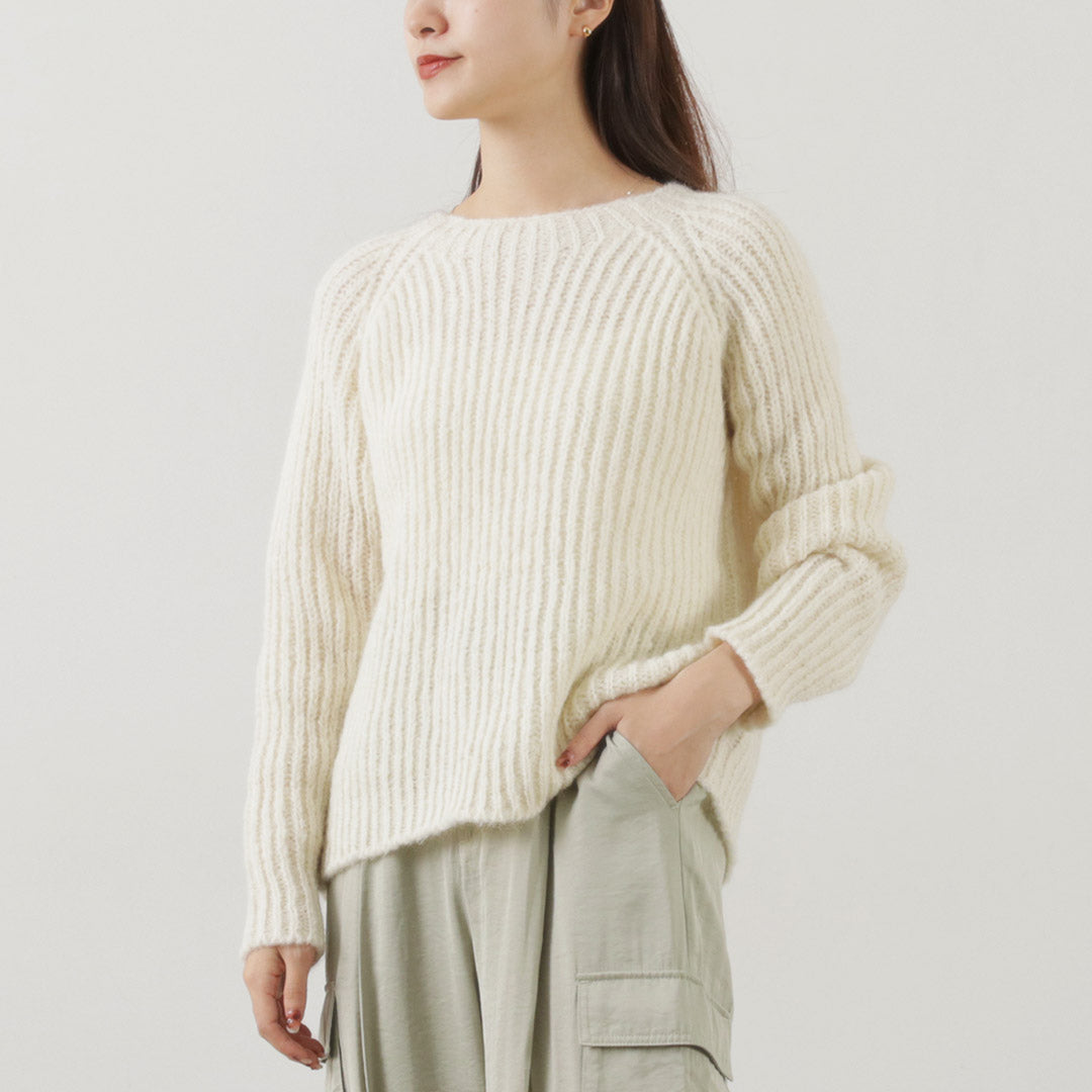 MICHELE＆HOVEN（ミシェルアンドホーヴン） エスター リブクルーニット / アルパカ レディース 丸首 クルーネック 無地 シンプル ESTHER SWEATER