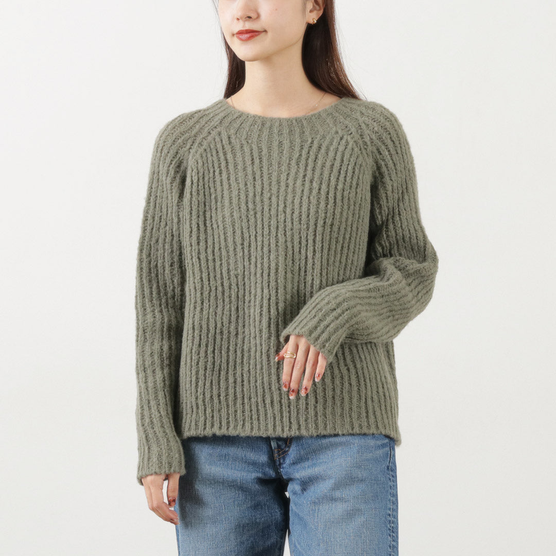 MICHELE＆HOVEN（ミシェルアンドホーヴン） エスター リブクルーニット / アルパカ レディース 丸首 クルーネック 無地 シンプル ESTHER SWEATER