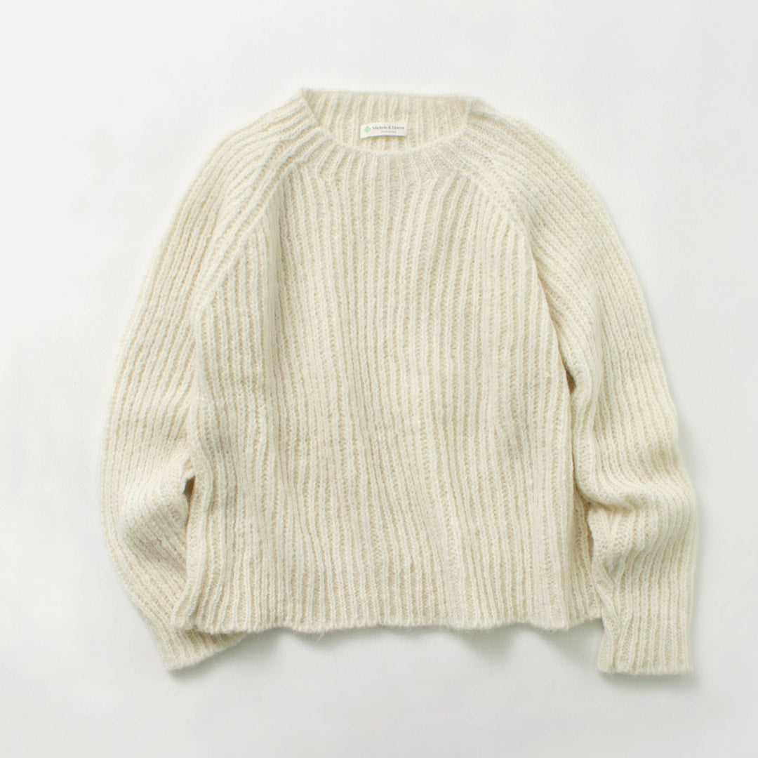 MICHELE＆HOVEN（ミシェルアンドホーヴン） エスター リブクルーニット / アルパカ レディース 丸首 クルーネック 無地 シンプル ESTHER SWEATER