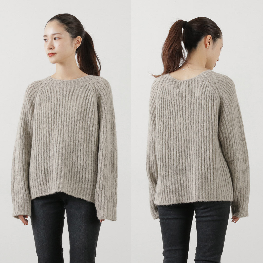 MICHELE＆HOVEN（ミシェルアンドホーヴン） エスター リブクルーニット / アルパカ レディース 丸首 クルーネック 無地 シンプル ESTHER SWEATER