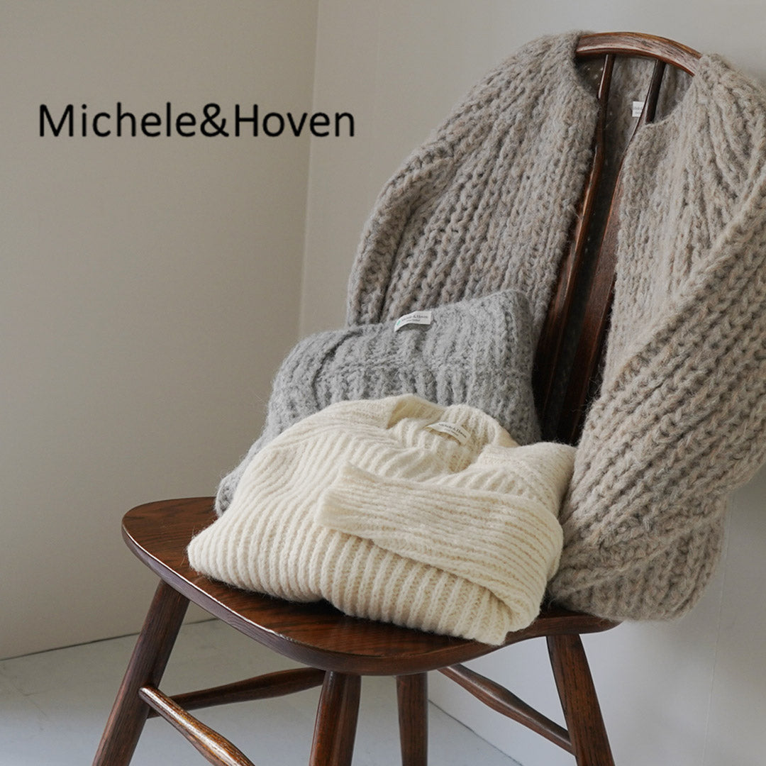 MICHELE＆HOVEN（ミシェルアンドホーヴン） エスター リブクルーニット / アルパカ レディース 丸首 クルーネック 無地 シンプル ESTHER SWEATER