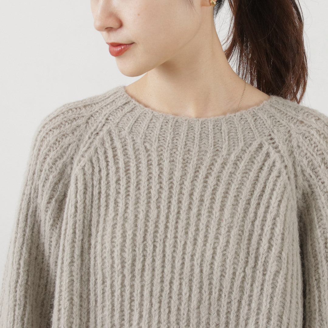 MICHELE＆HOVEN（ミシェルアンドホーヴン） エスター リブクルーニット / アルパカ レディース 丸首 クルーネック 無地 シンプル ESTHER SWEATER