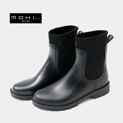 MOHI（モヒ） リブカラー ラバーブーツ / レディース シューズ 靴 ショートブーツ レインシューズ サイドゴア Ribcollar Rubber Boots