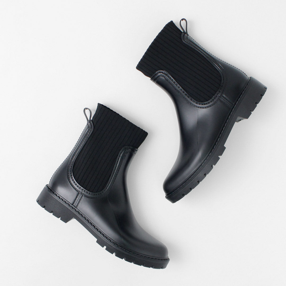 MOHI（モヒ） リブカラー ラバーブーツ / レディース シューズ 靴 ショートブーツ レインシューズ サイドゴア Ribcollar Rubber Boots