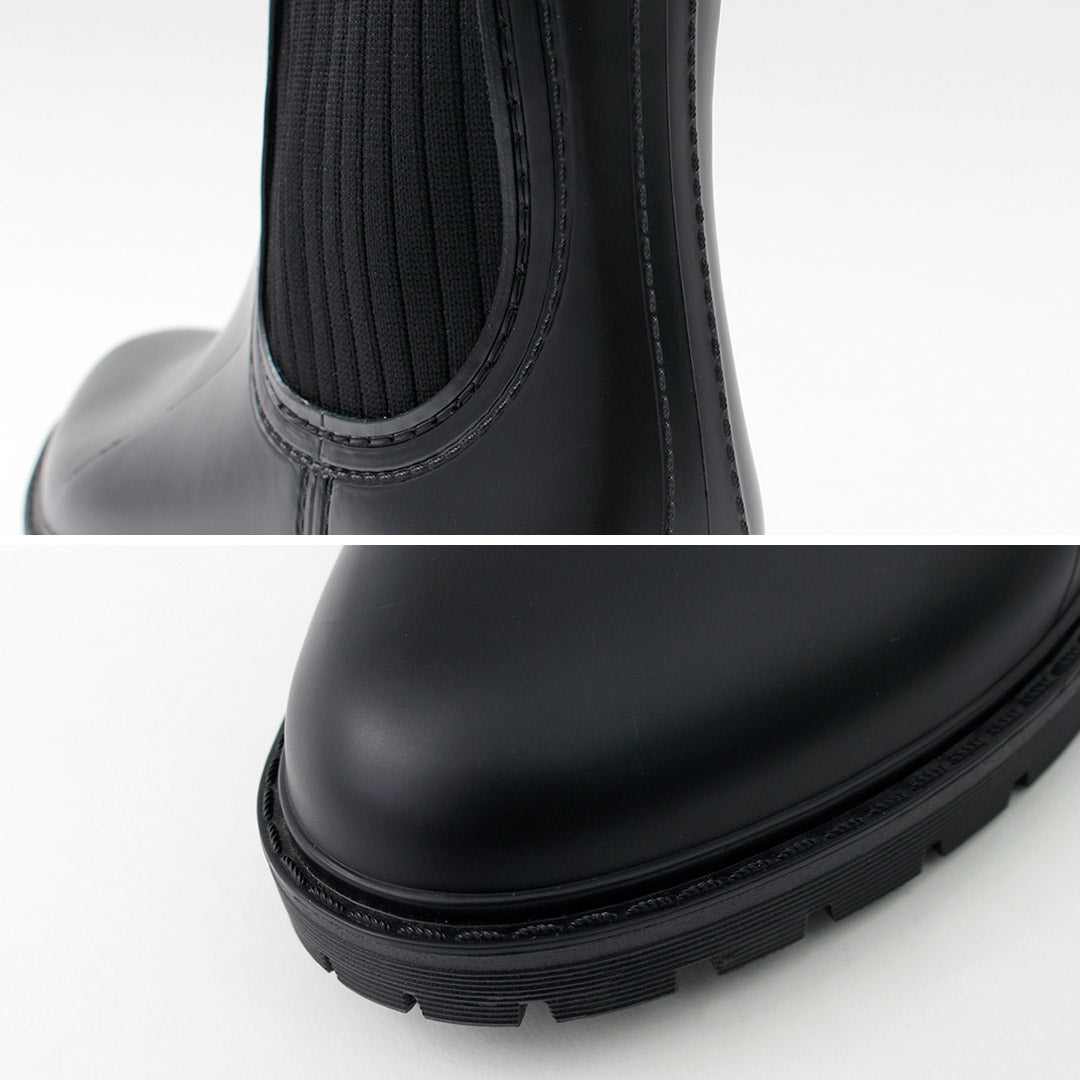 MOHI（モヒ） リブカラー ラバーブーツ / レディース シューズ 靴 ショートブーツ レインシューズ サイドゴア Ribcollar Rubber Boots