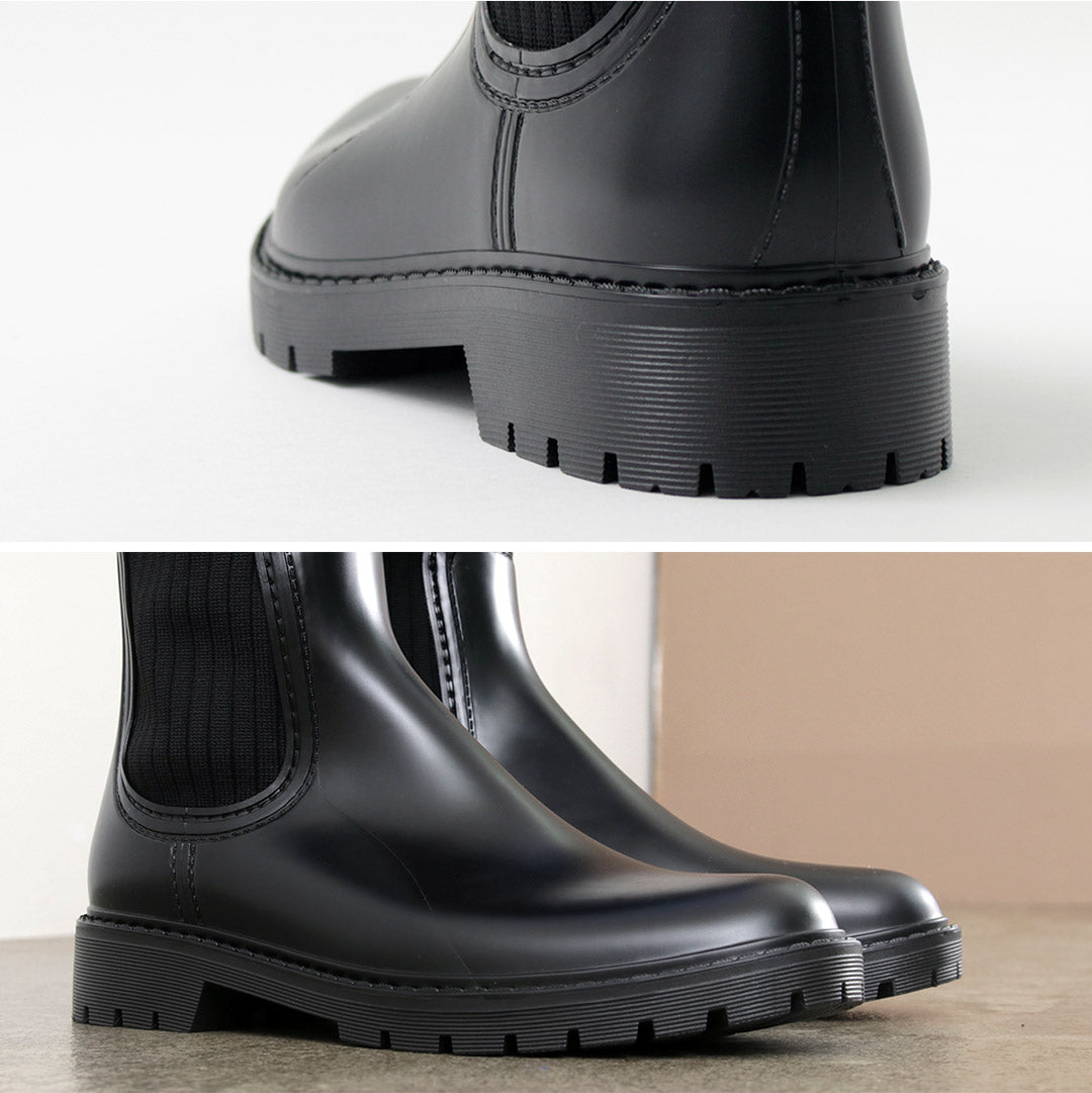 MOHI（モヒ） リブカラー ラバーブーツ / レディース シューズ 靴 ショートブーツ レインシューズ サイドゴア Ribcollar Rubber Boots