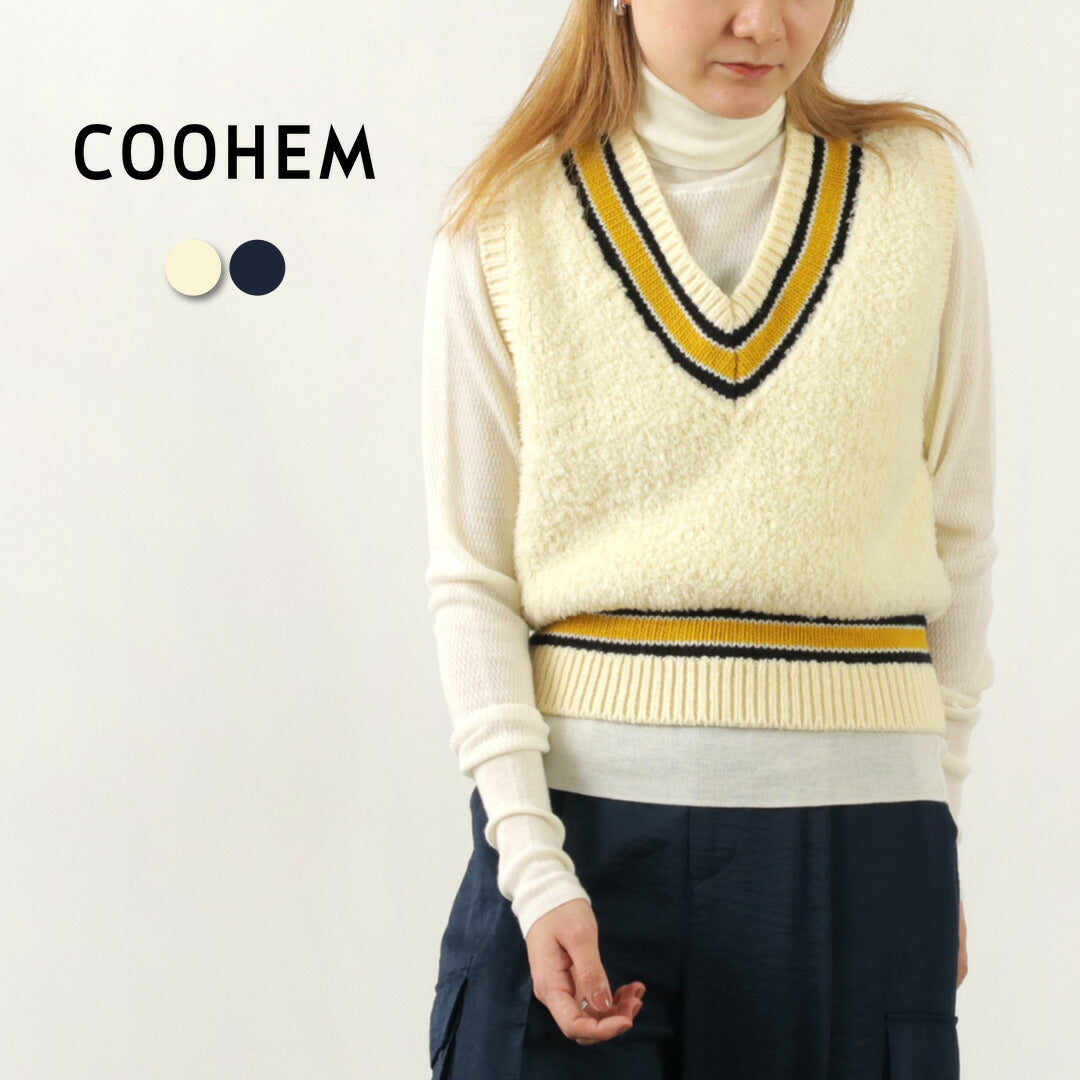 COOHEM（コーヘン） ウールフリース チルデン ニット / レディース トップス ベスト ショート丈 ファーモール ウール 毛 Wool Freece Tilden Knit