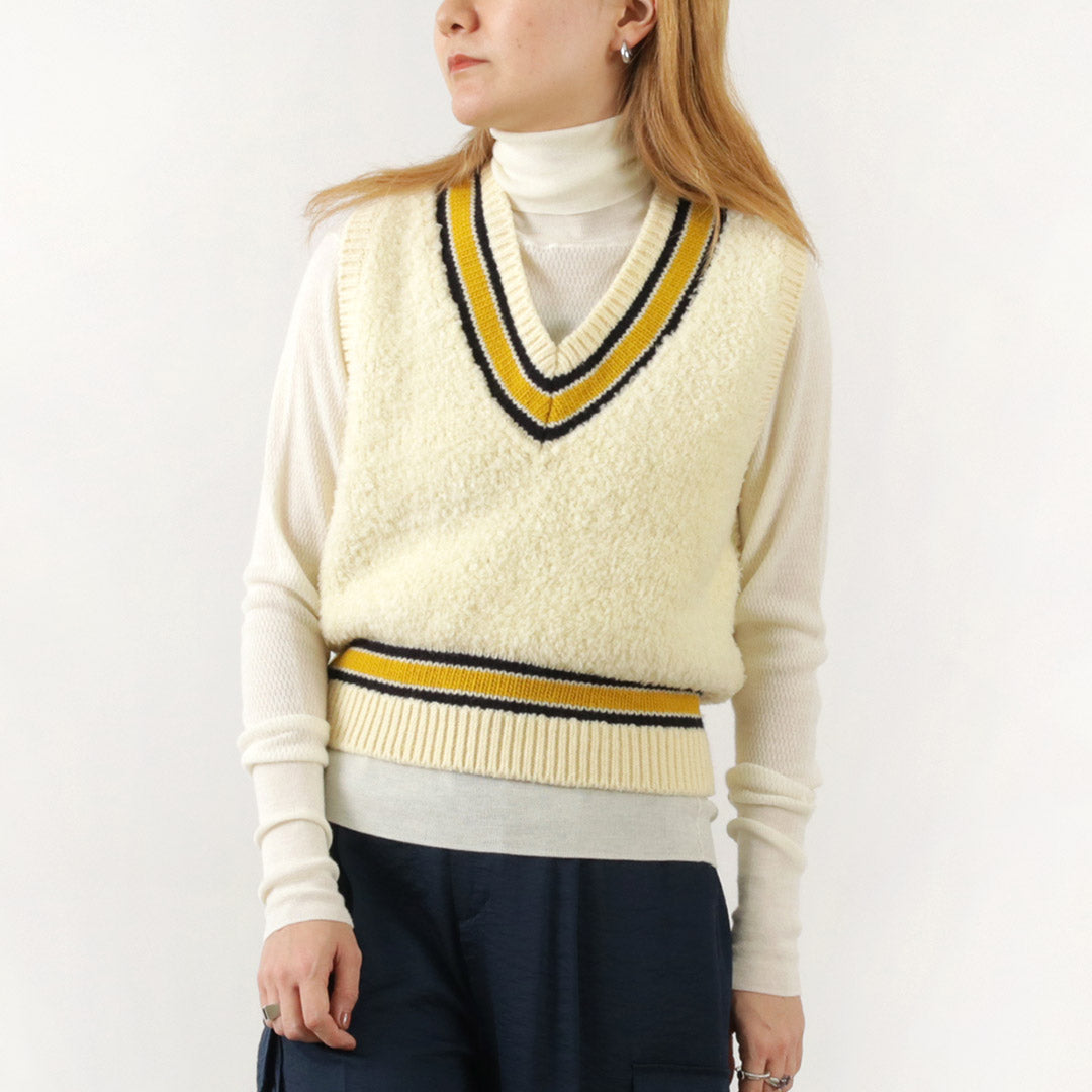 COOHEM（コーヘン） ウールフリース チルデン ニット / レディース トップス ベスト ショート丈 ファーモール ウール 毛 Wool Freece Tilden Knit