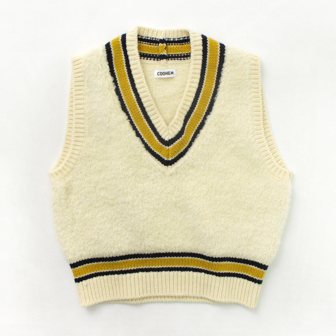 COOHEM（コーヘン） ウールフリース チルデン ニット / レディース トップス ベスト ショート丈 ファーモール ウール 毛 Wool Freece Tilden Knit