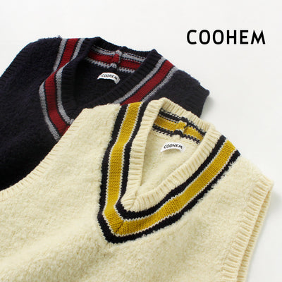 COOHEM（コーヘン） ウールフリース チルデン ニット / レディース トップス ベスト ショート丈 ファーモール ウール 毛 Wool Freece Tilden Knit