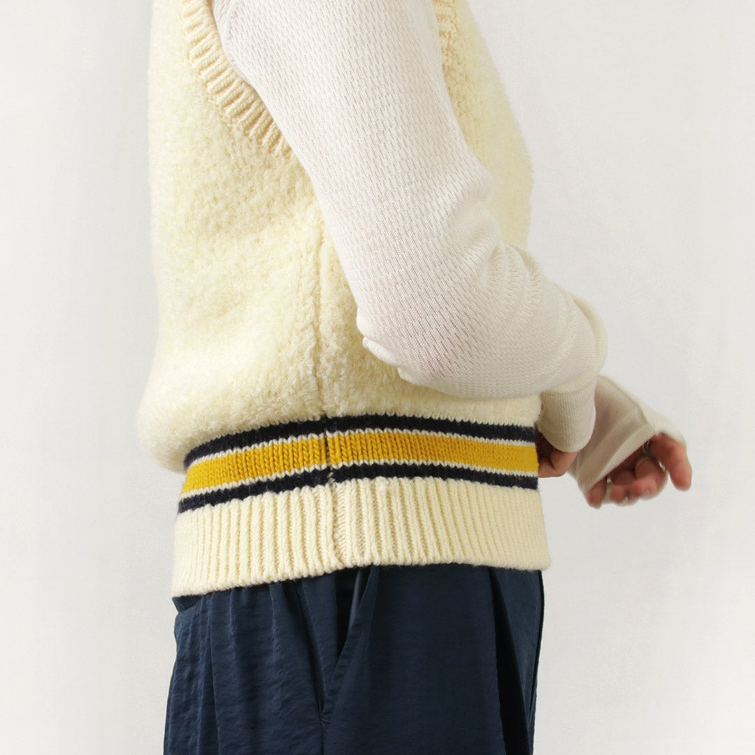 COOHEM（コーヘン） ウールフリース チルデン ニット / レディース トップス ベスト ショート丈 ファーモール ウール 毛 Wool Freece Tilden Knit