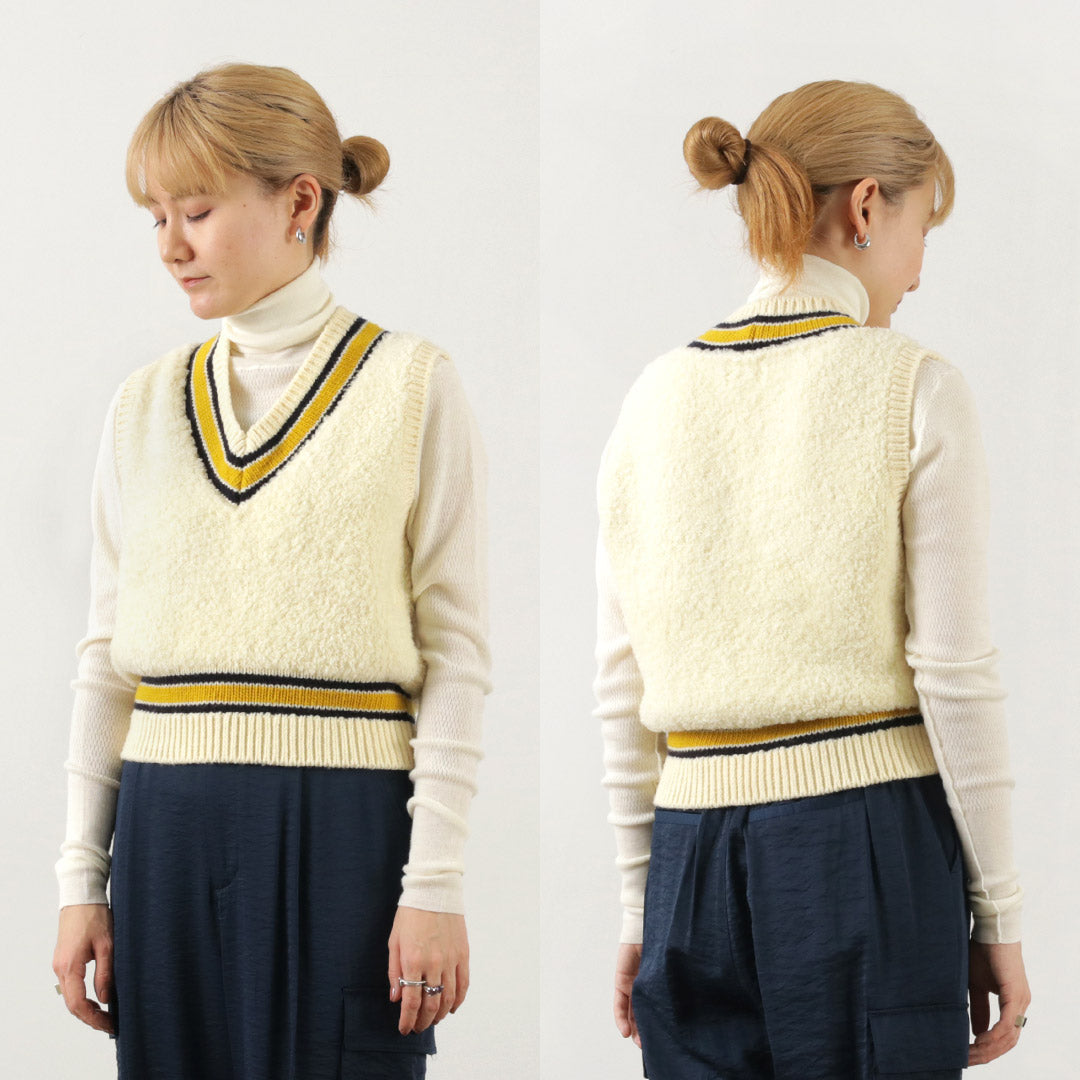 COOHEM（コーヘン） ウールフリース チルデン ニット / レディース トップス ベスト ショート丈 ファーモール ウール 毛 Wool Freece Tilden Knit