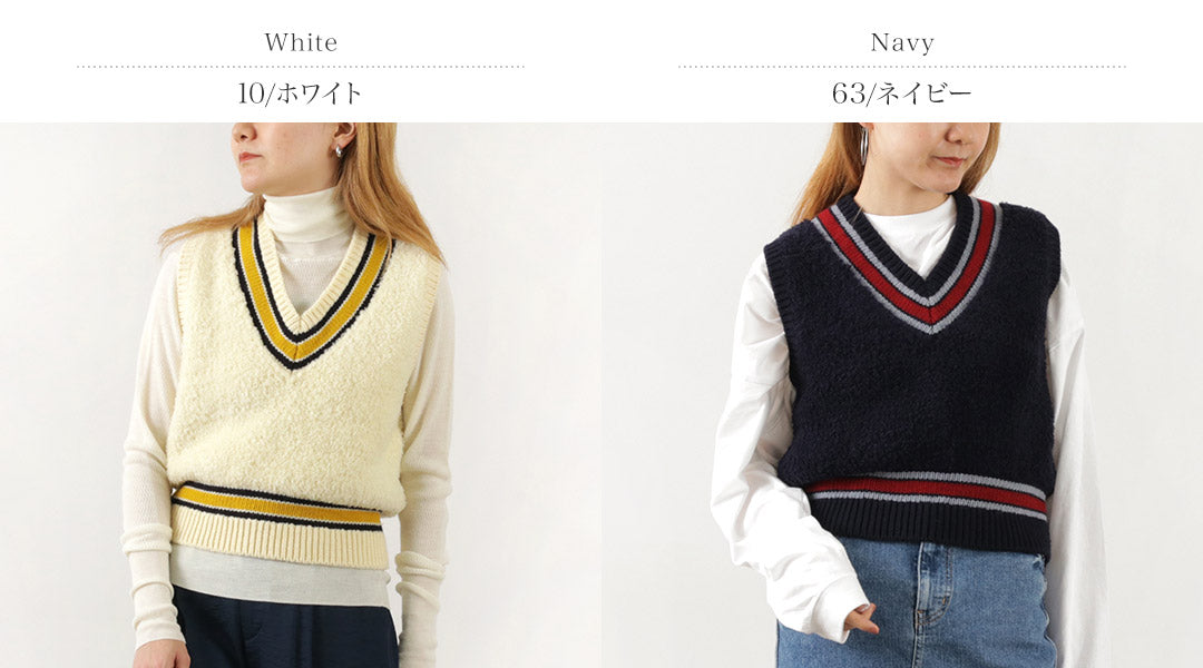 COOHEM（コーヘン） ウールフリース チルデン ニット / レディース トップス ベスト ショート丈 ファーモール ウール 毛 Wool Freece Tilden Knit