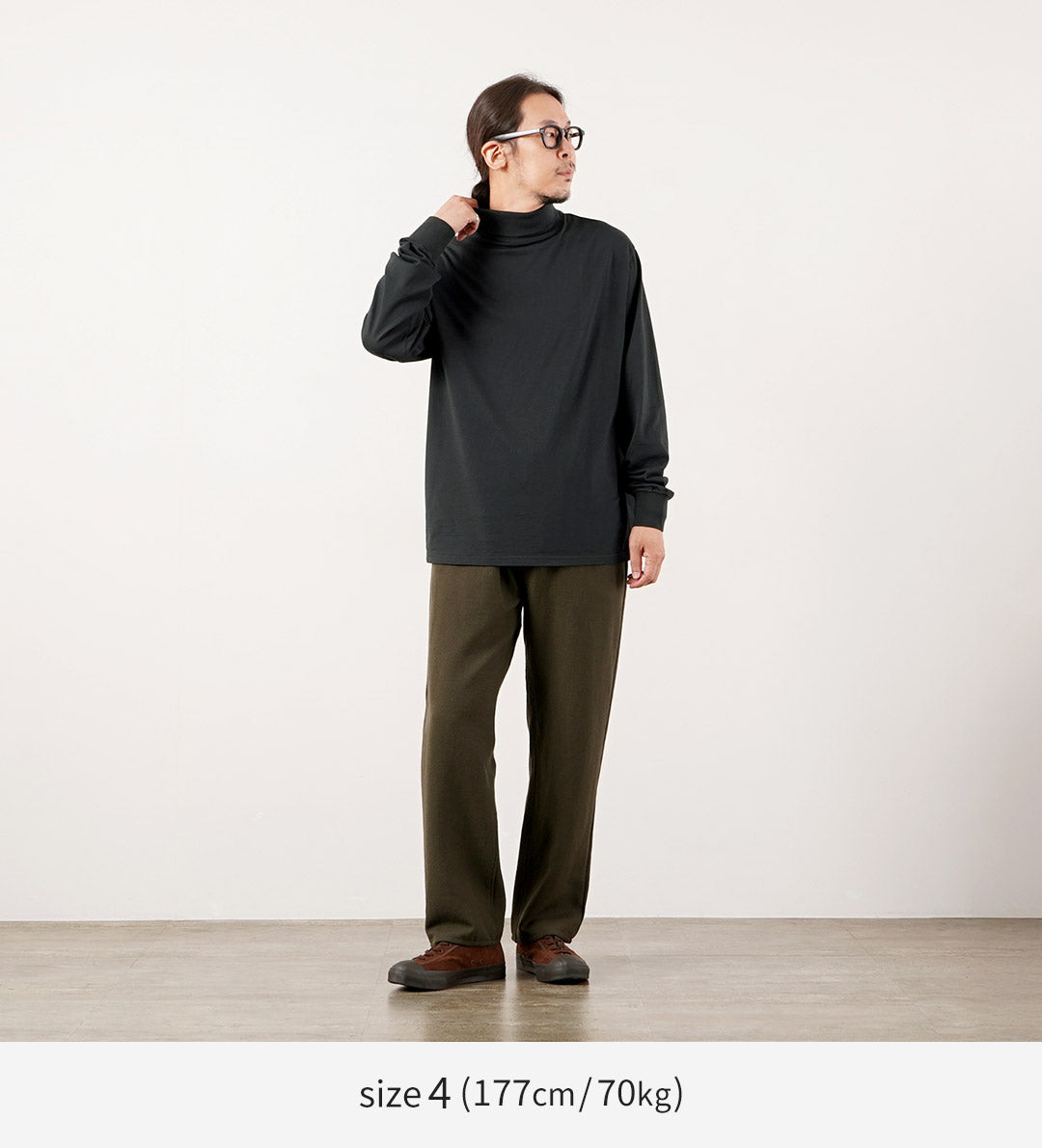 YONETOMI NEW BASIC（ヨネトミニューベーシック） ガーメントダイ Tシャツ タートルネック 日本製