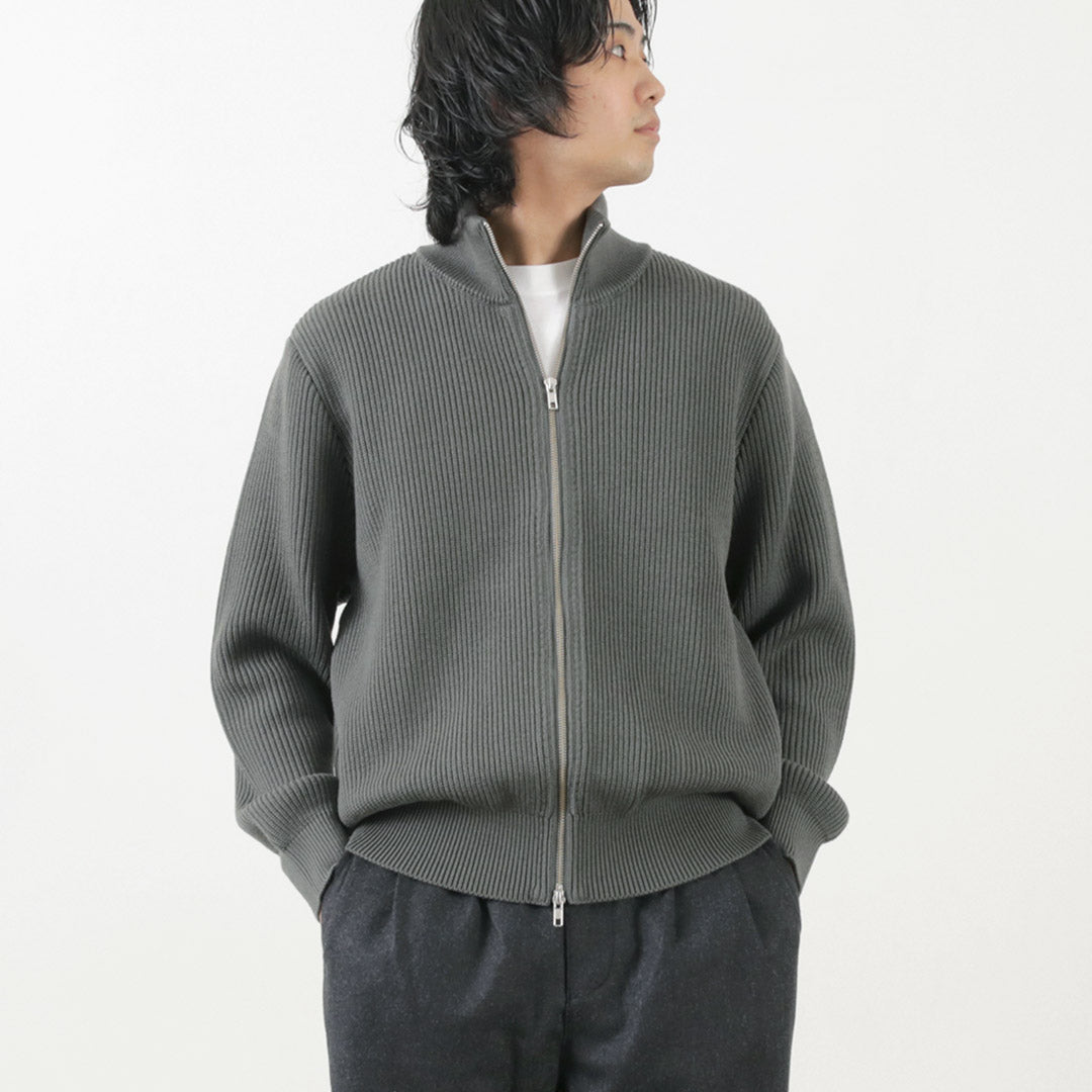 【20％OFF】YONETOMI NEW BASIC（ヨネトミニューベーシック） エクストラファイン ウールリブ ニット ブルゾン 2024年モデル【セール】