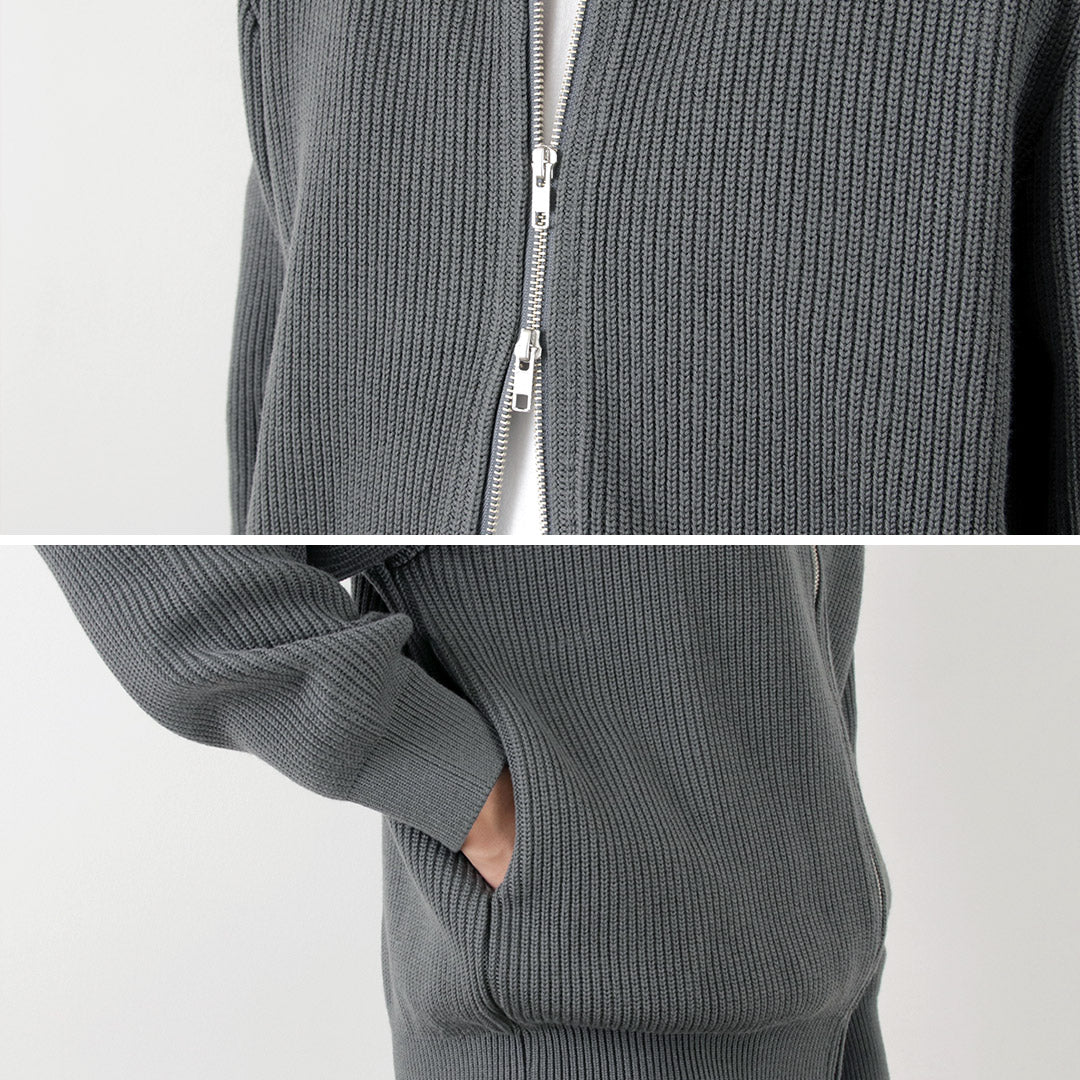 【20％OFF】YONETOMI NEW BASIC（ヨネトミニューベーシック） エクストラファイン ウールリブ ニット ブルゾン 2024年モデル【セール】