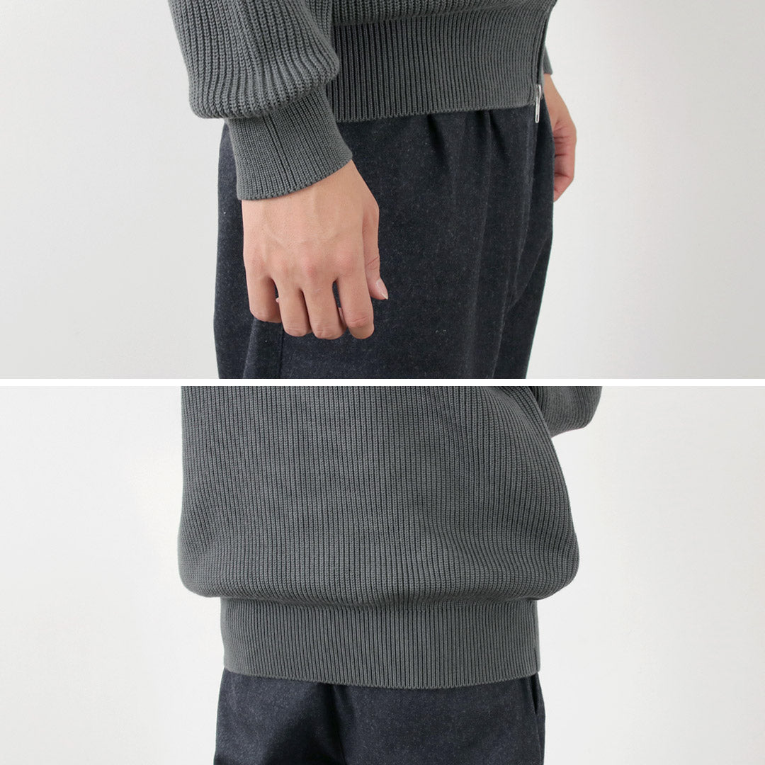 【20％OFF】YONETOMI NEW BASIC（ヨネトミニューベーシック） エクストラファイン ウールリブ ニット ブルゾン 2024年モデル【セール】