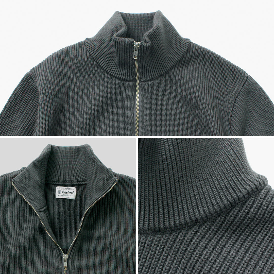 【20％OFF】YONETOMI NEW BASIC（ヨネトミニューベーシック） エクストラファイン ウールリブ ニット ブルゾン 2024年モデル【セール】
