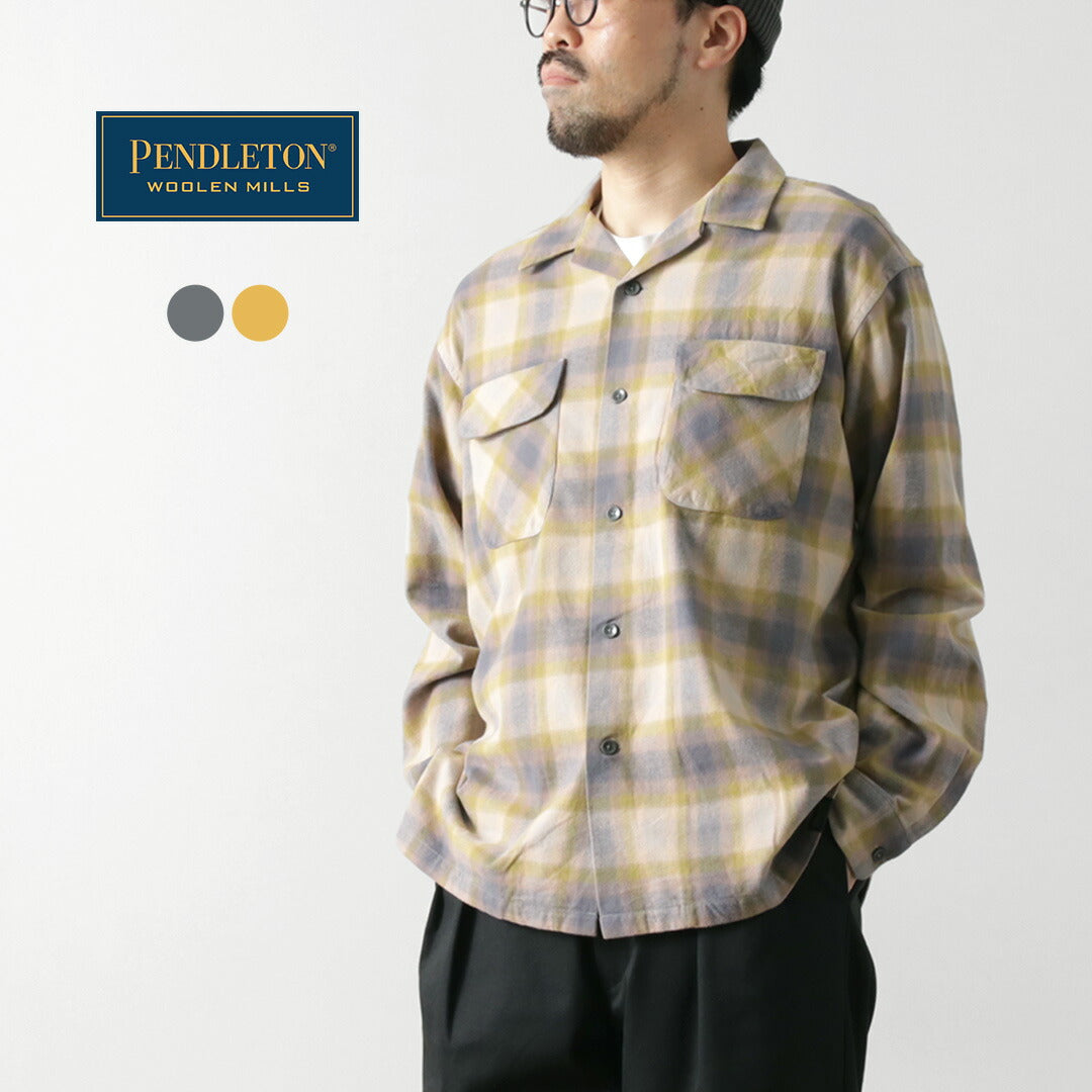 PENDLETON（ペンドルトン） オープンカラー シャツ / メンズ 長袖 綿 コットン 柄 チェック ネルシャツ Open Collar Shirt