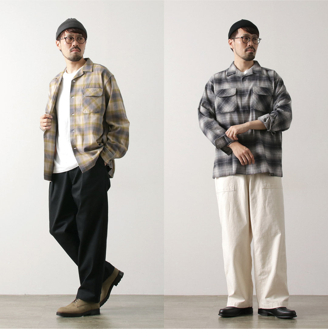 PENDLETON（ペンドルトン） オープンカラー シャツ / メンズ 長袖 綿 コットン 柄 チェック ネルシャツ Open Collar Shirt