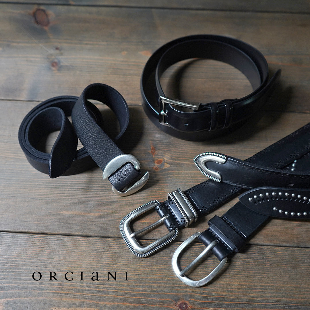 ORCIANI（オルチアーニ） カーフ クラシックレザーベルト / メンズ 本革 ビジネス ドレス フォーマル 3cm Calf classic leather belt