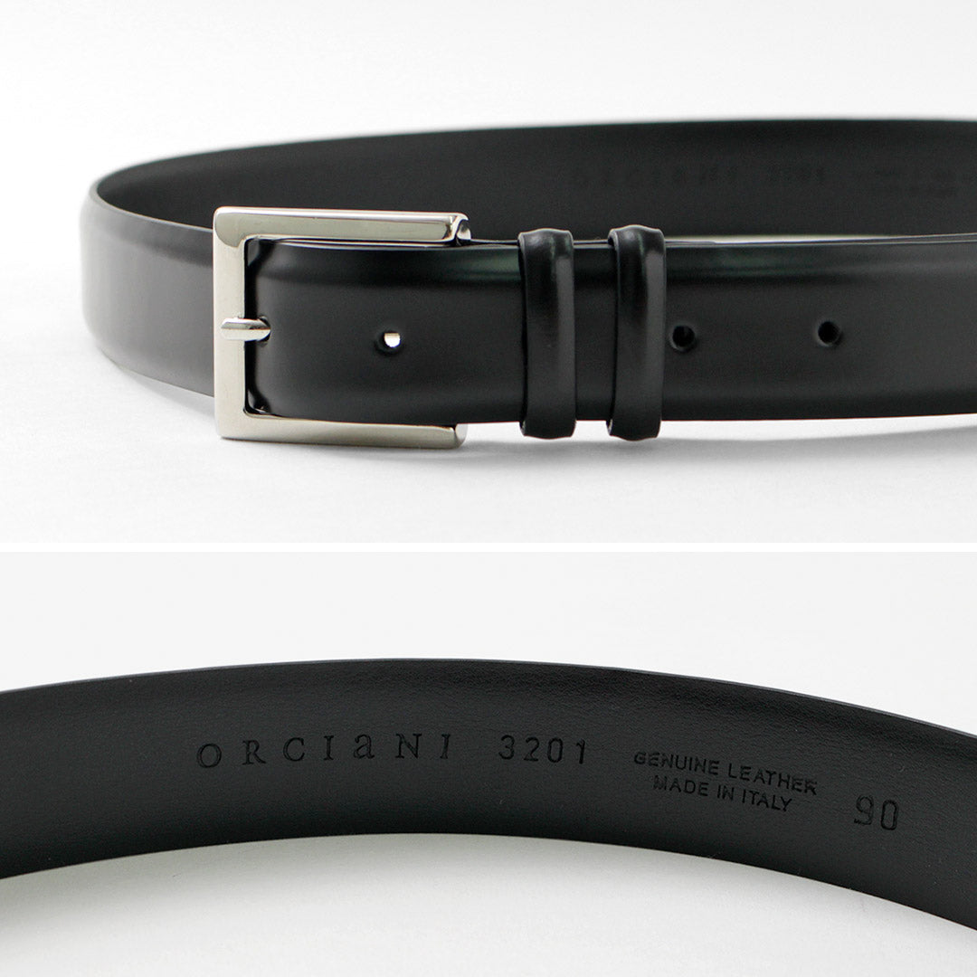 ORCIANI（オルチアーニ） カーフ クラシックレザーベルト / メンズ 本革 ビジネス ドレス フォーマル 3cm Calf classic leather belt