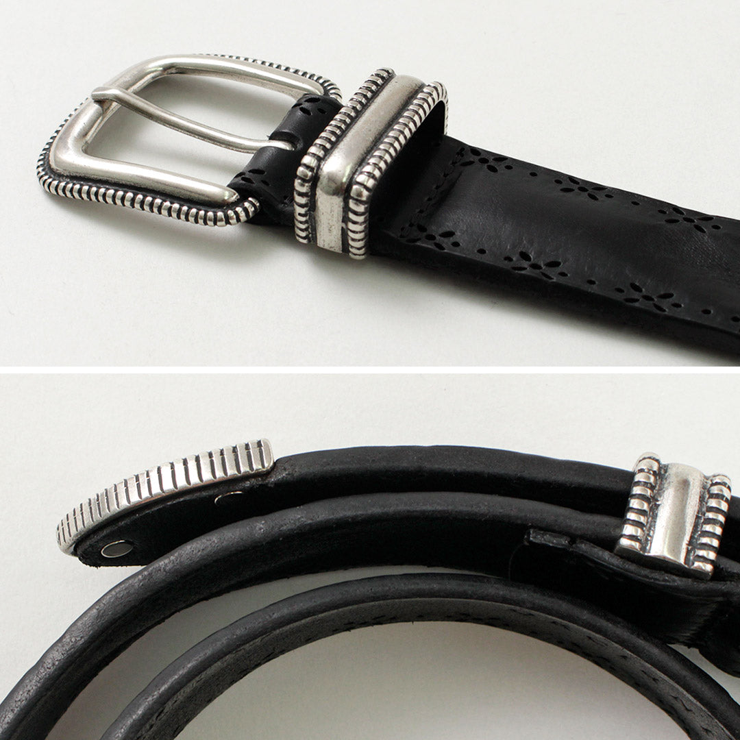 ORCIANI（オルチアーニ） ブルソフト パンチングレザーベルト メタルチップ / メンズ 本革 パンチング プンターレ Bull Soft punched leather belt with metal tip