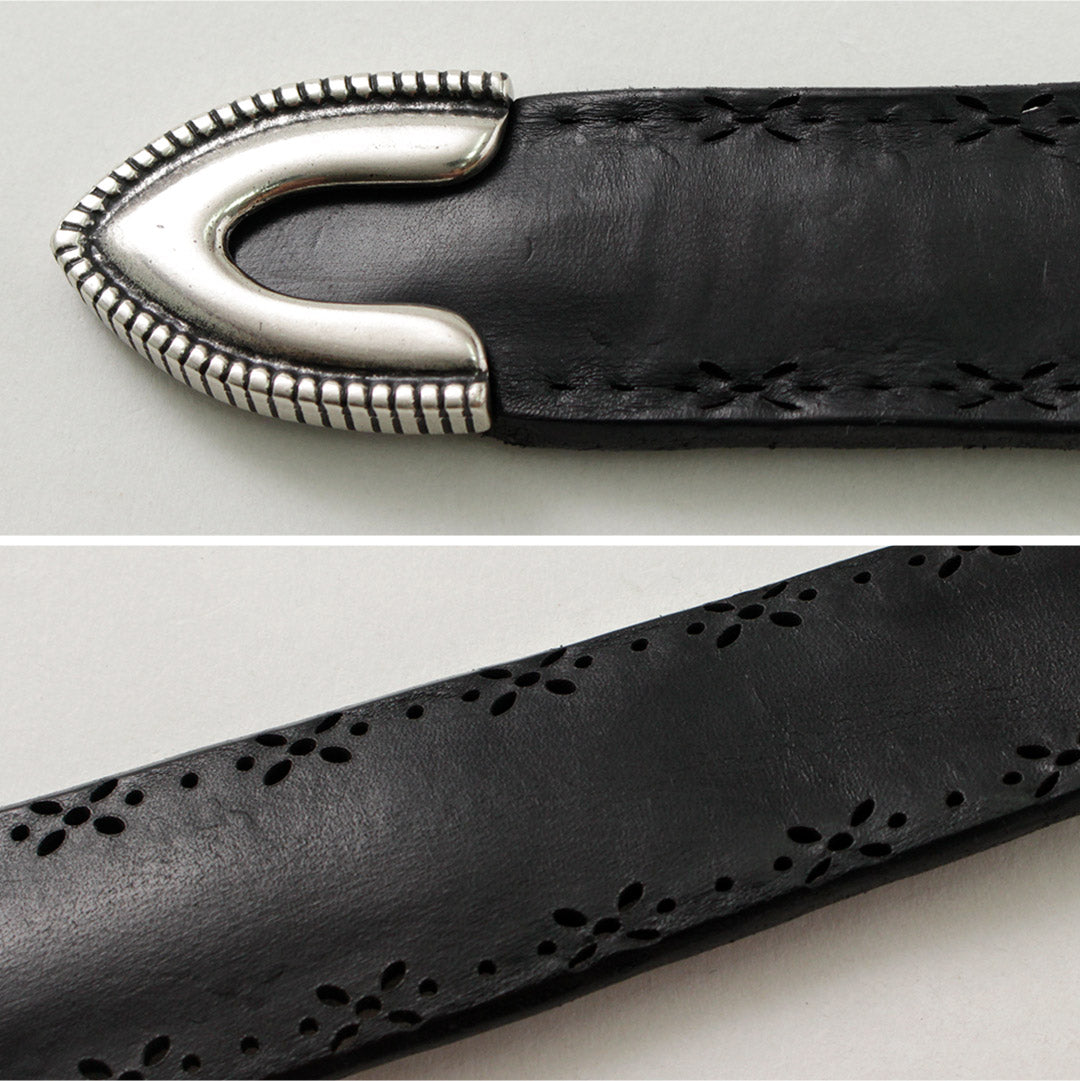 ORCIANI（オルチアーニ） ブルソフト パンチングレザーベルト メタルチップ / メンズ 本革 パンチング プンターレ Bull Soft punched leather belt with metal tip