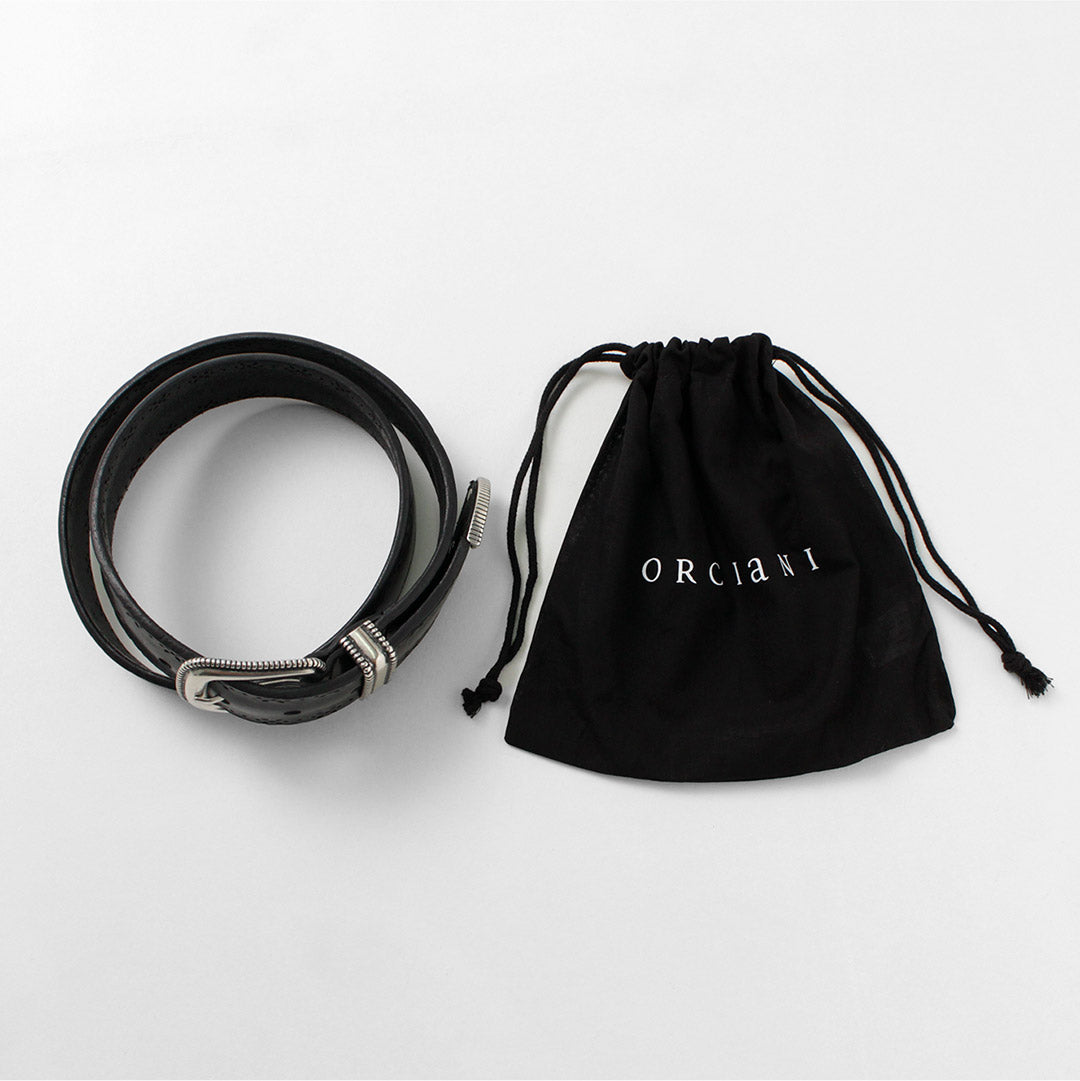 ORCIANI（オルチアーニ） ブルソフト パンチングレザーベルト メタルチップ / メンズ 本革 パンチング プンターレ Bull Soft punched leather belt with metal tip