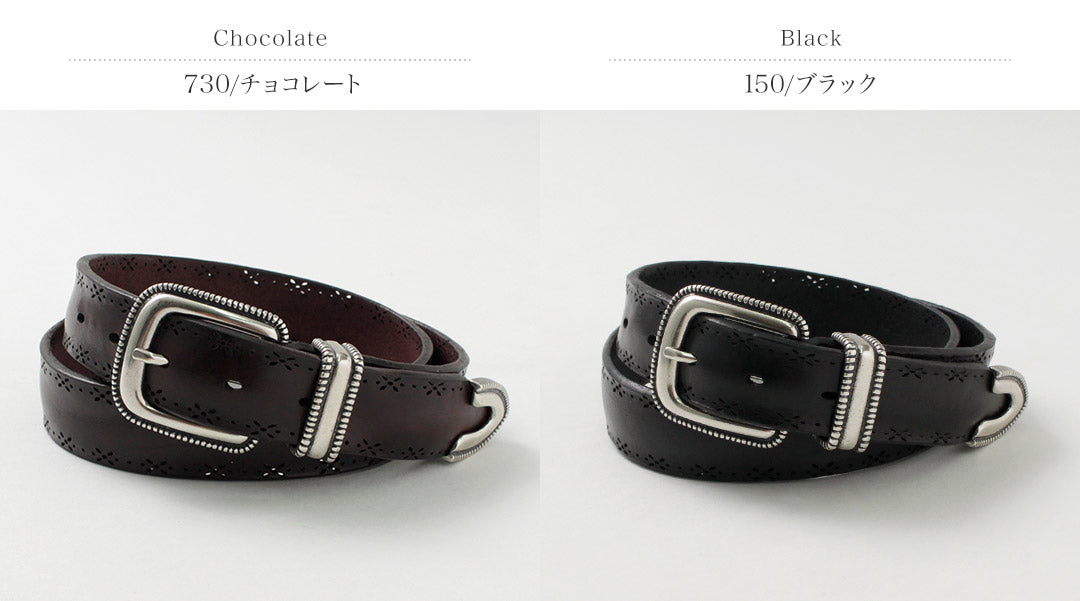 ORCIANI（オルチアーニ） ブルソフト パンチングレザーベルト メタルチップ / メンズ 本革 パンチング プンターレ Bull Soft punched leather belt with metal tip