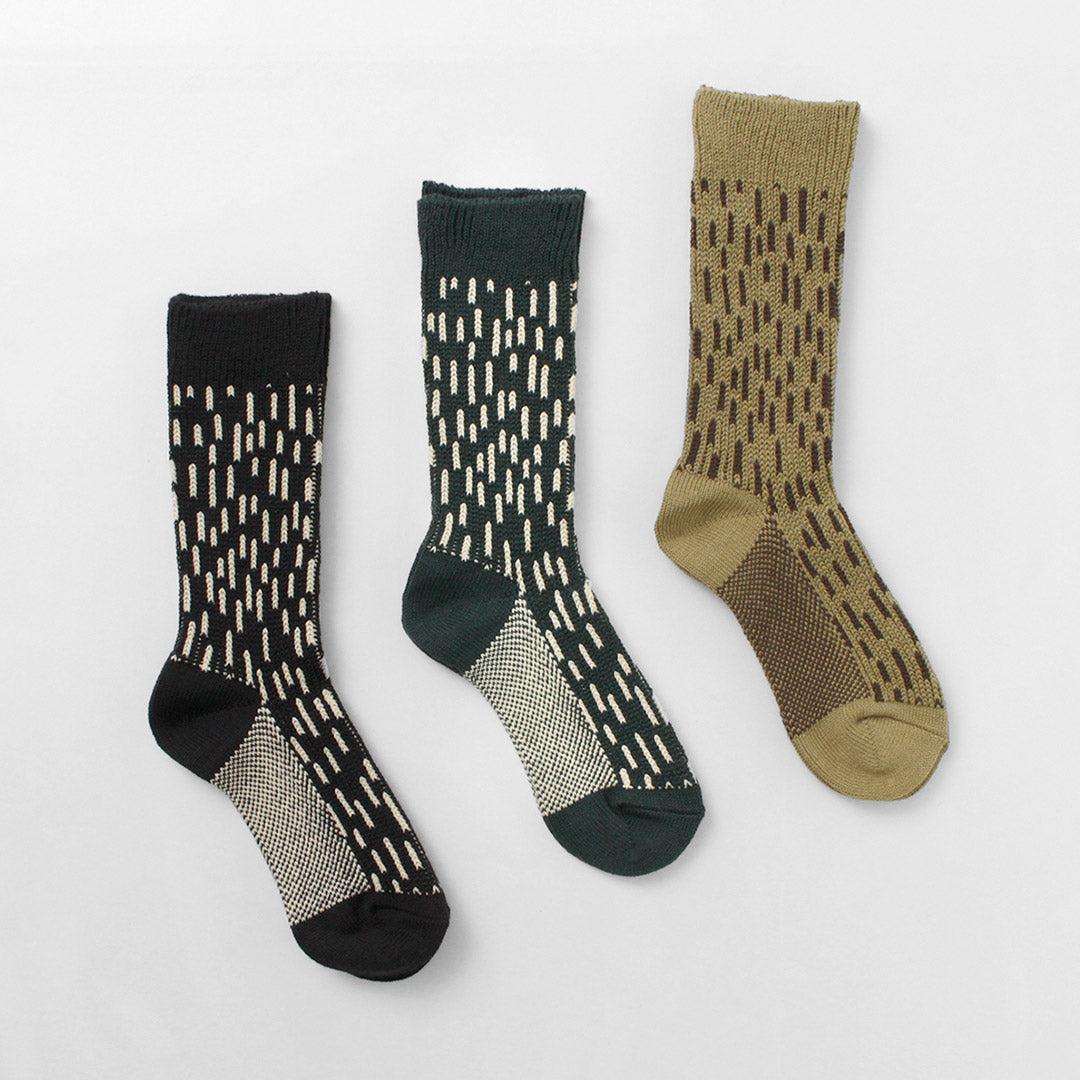 ROTOTO（ロトト） レインドロップ クルーソックス / 靴下 メンズ レディース 柄 迷彩 カモフラージュ 日本製 RAIN DROP CREW SOCKS