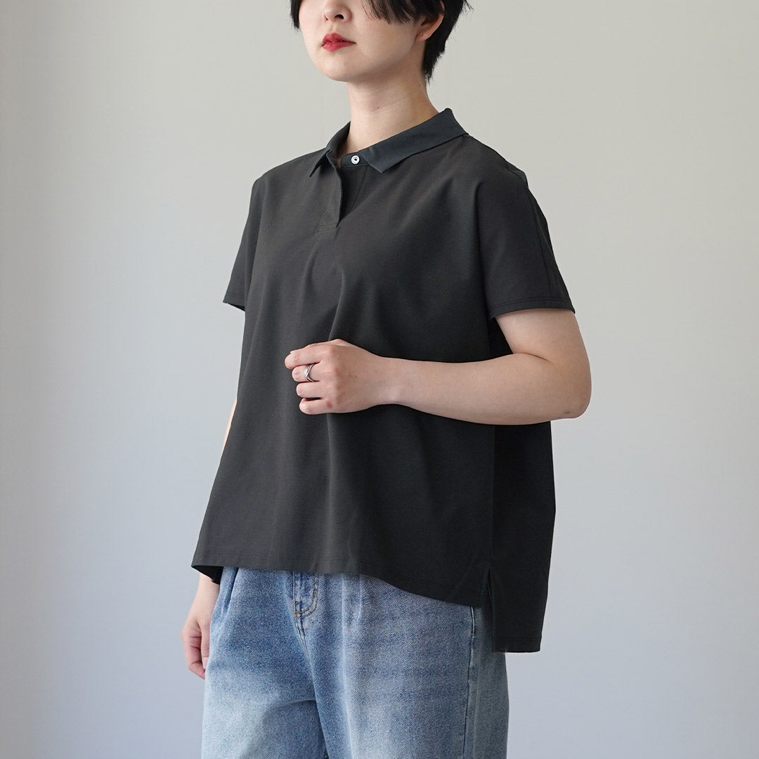 MIDIUMI（ミディウミ） ポロ ノースリーブ プルオーバー 日本製