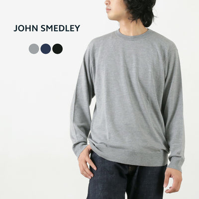 JOHN SMEDLEY（ジョンスメドレー） メリノウール 24ゲージ クルーネック ニット / 24G Sweater スウェーターシリーズ セーター ハイゲージ トップス 長袖 無地 メンズ A4543
