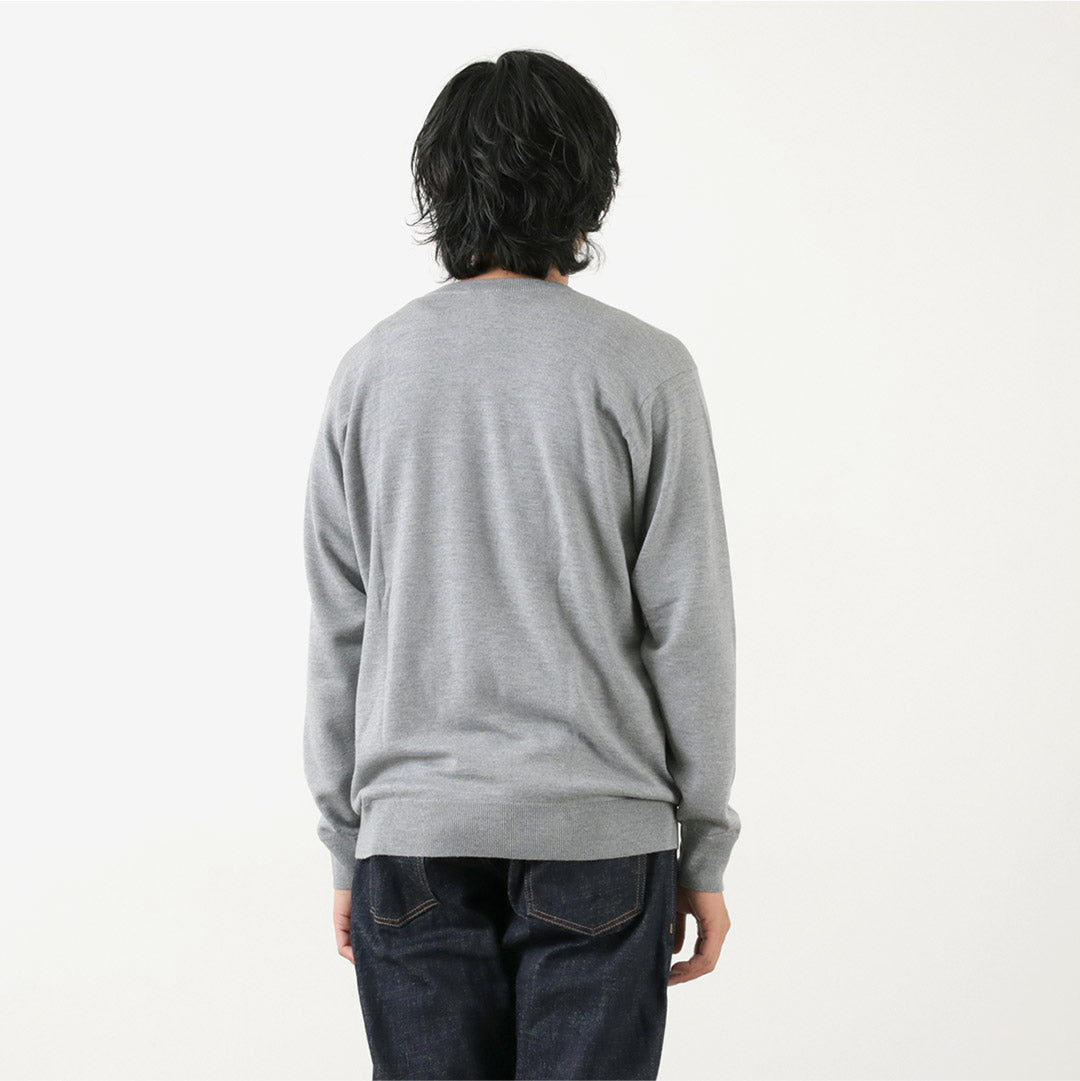 JOHN SMEDLEY（ジョンスメドレー） メリノウール 24ゲージ クルーネック ニット / 24G Sweater スウェーターシリーズ セーター ハイゲージ トップス 長袖 無地 メンズ A4543