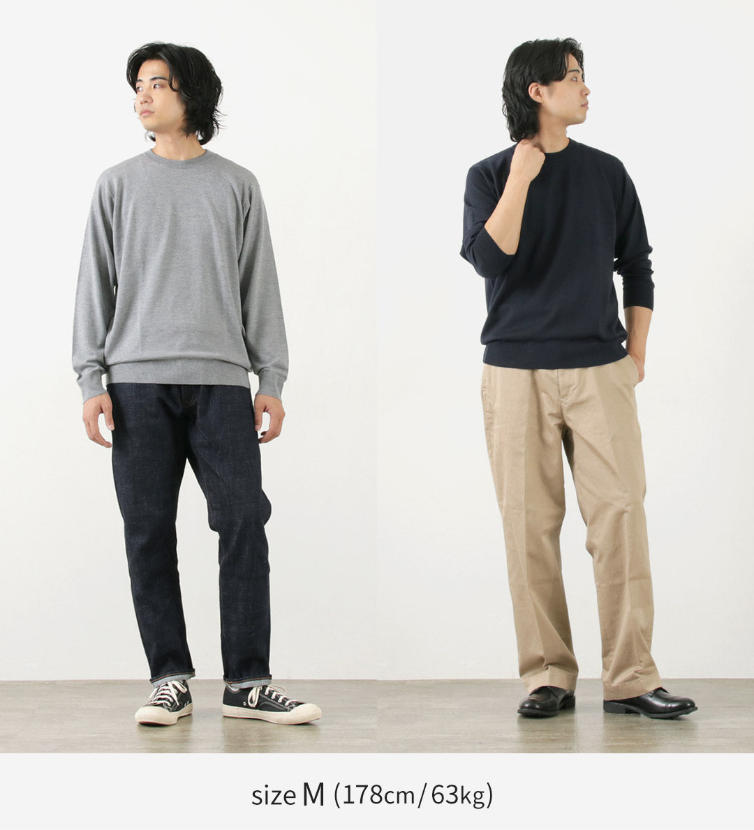 JOHN SMEDLEY（ジョンスメドレー） メリノウール 24ゲージ クルーネック ニット / 24G Sweater スウェーターシリーズ セーター ハイゲージ トップス 長袖 無地 メンズ A4543