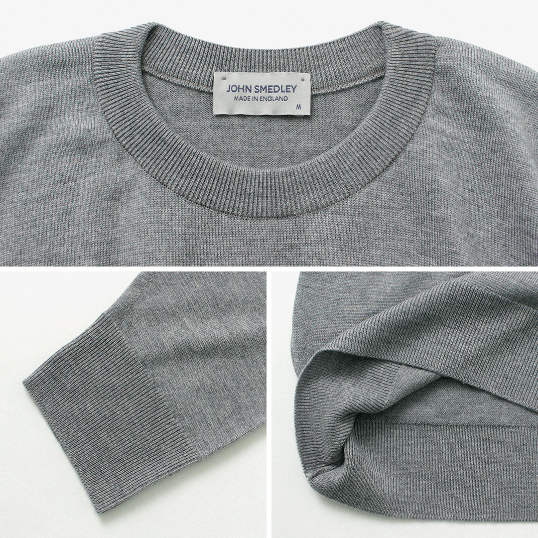 JOHN SMEDLEY（ジョンスメドレー） メリノウール 24ゲージ クルーネック ニット / 24G Sweater スウェーターシリーズ セーター ハイゲージ トップス 長袖 無地 メンズ A4543