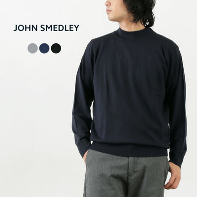 JOHN SMEDLEY（ジョンスメドレー） メリノウール 24ゲージ モックネック ニット / Sweater スウェーターシリーズ セーター ハイゲージ ハイネック トップス 長袖 無地 メンズ A4546