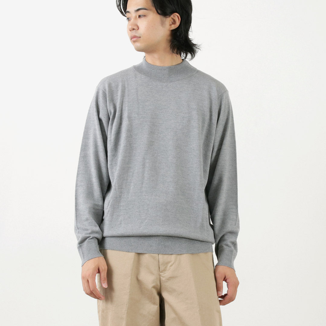 JOHN SMEDLEY（ジョンスメドレー） メリノウール 24ゲージ モックネック ニット｜ROCOCO ONLINE STORE