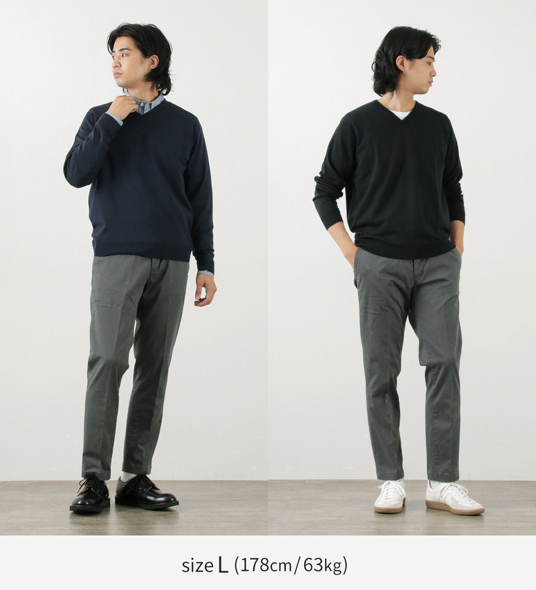 JOHN SMEDLEY（ジョンスメドレー） メリノウール 30ゲージ Vネック ニット MODERN FIT / モダンフィット セーター ハイゲージ トップス 長袖 無地 メンズ PACKHAM